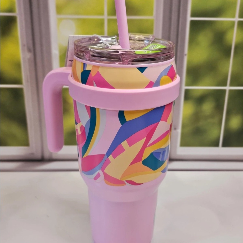 Colorful Insulated Tumbler with Handle - Picture 3 of 5